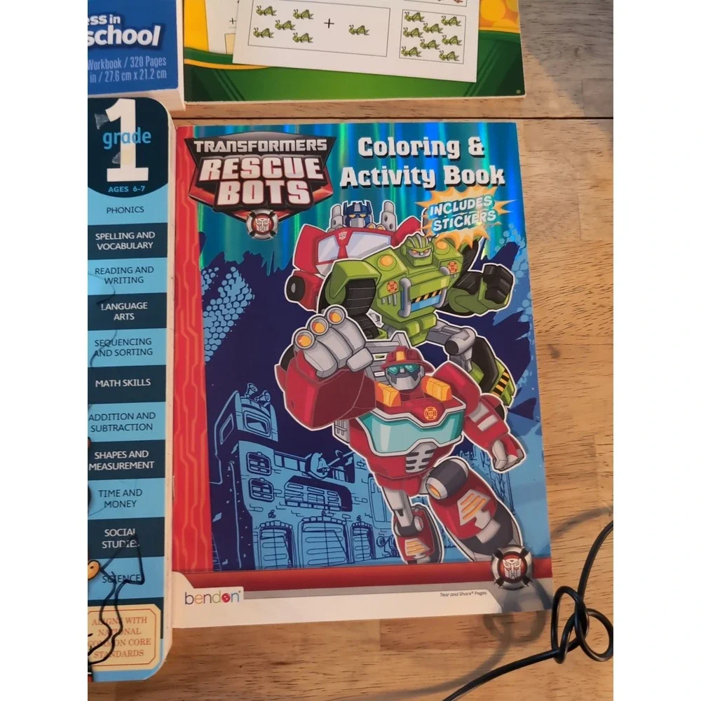 Lot Of 4 1st Grade , Preschool‎ And 2 Coloring Books. Some Writing. Brain Quest